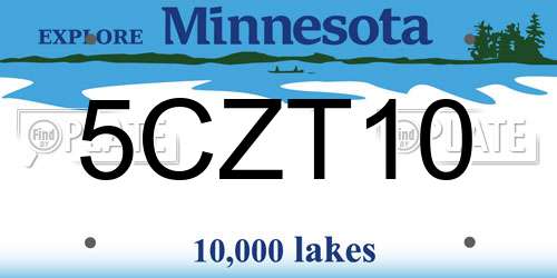 5CZT10 Minnesota License Plate