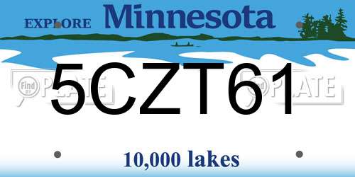 5CZT61 Minnesota License Plate