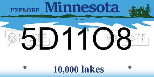 5D11O8 Minnesota License Plate