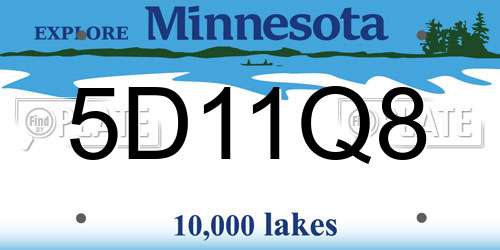 5D11Q8 Minnesota License Plate