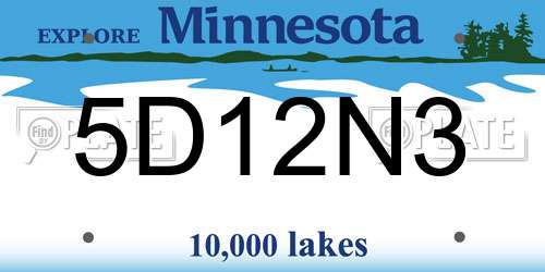 5D12N3 Minnesota License Plate