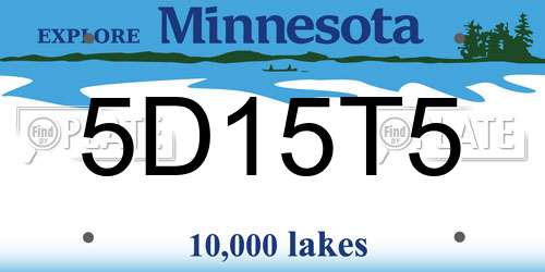 5D15T5 Minnesota License Plate