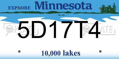 5D17T4 Minnesota License Plate