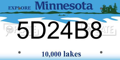 5D24B8 Minnesota License Plate