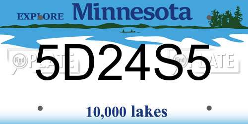 5D24S5 Minnesota License Plate
