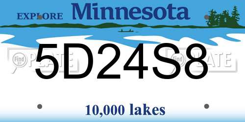 5D24S8 Minnesota License Plate
