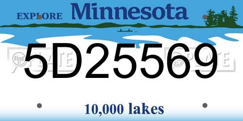 5D25569 Minnesota License Plate