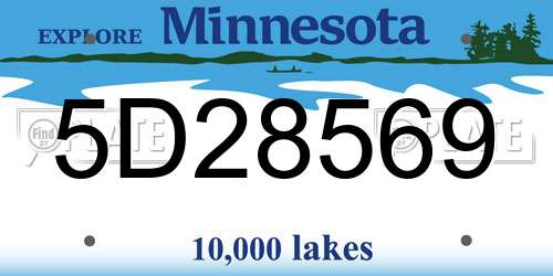 5D28569 Minnesota License Plate