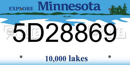 5D28869 Minnesota License Plate
