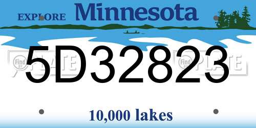 5D32823 Minnesota License Plate