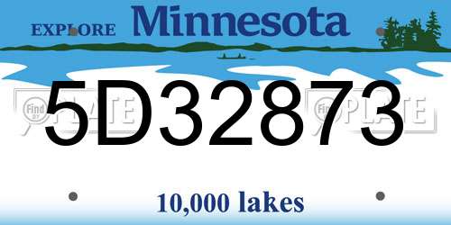 5D32873 Minnesota License Plate