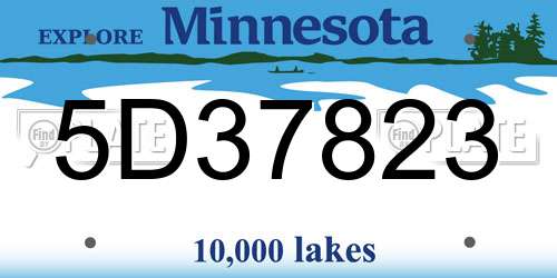 5D37823 Minnesota License Plate