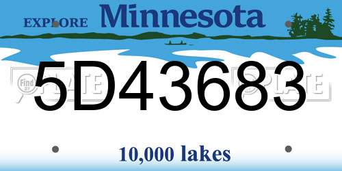 5D43683 Minnesota License Plate