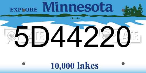 5D44220 Minnesota License Plate