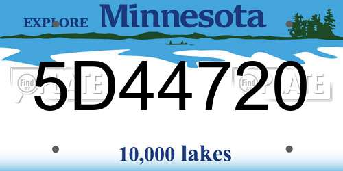 5D44720 Minnesota License Plate