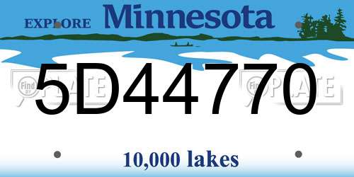 5D44770 Minnesota License Plate