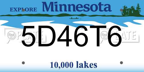 5D46T6 Minnesota License Plate