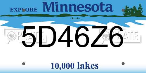 5D46Z6 Minnesota License Plate