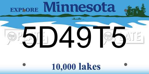 5D49T5 Minnesota License Plate