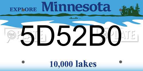 5D52B0 Minnesota License Plate