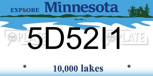5D52I1 Minnesota License Plate