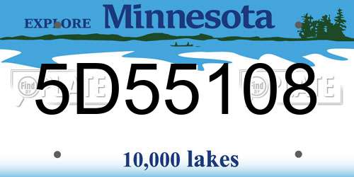 5D55108 Minnesota License Plate