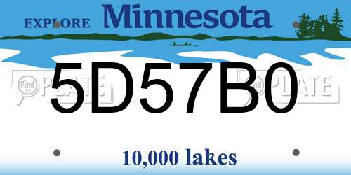 5D57B0 Minnesota License Plate