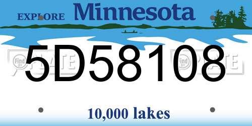 5D58108 Minnesota License Plate