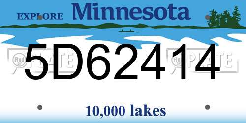 5D62414 Minnesota License Plate