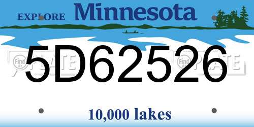 5D62526 Minnesota License Plate
