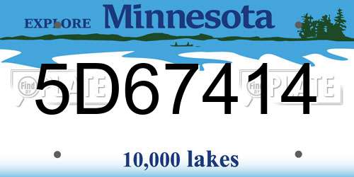 5D67414 Minnesota License Plate