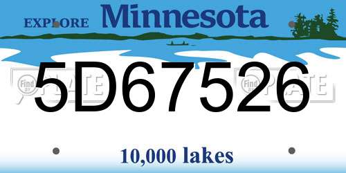 5D67526 Minnesota License Plate