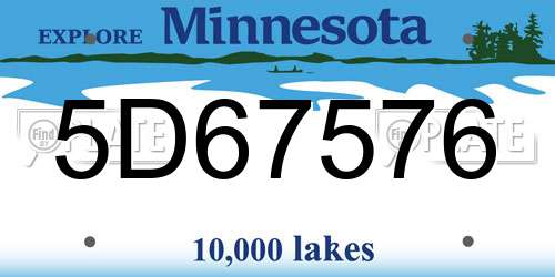 5D67576 Minnesota License Plate