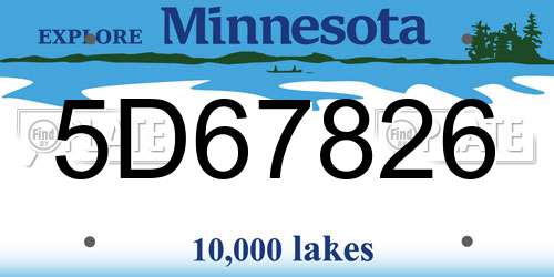 5D67826 Minnesota License Plate