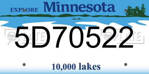 5D70522 Minnesota License Plate