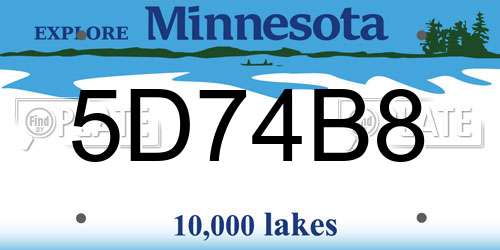 5D74B8 Minnesota License Plate