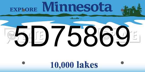 5D75869 Minnesota License Plate