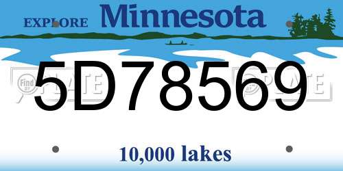 5D78569 Minnesota License Plate