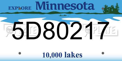 5D80217 Minnesota License Plate