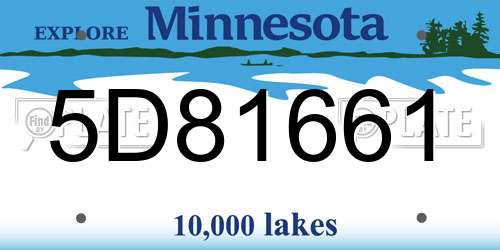 5D81661 Minnesota License Plate