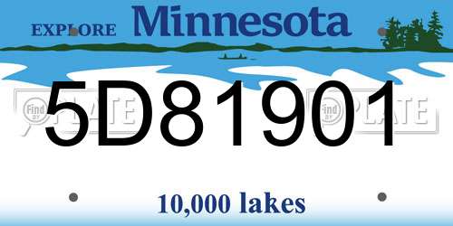 5D81901 Minnesota License Plate
