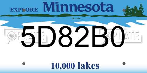 5D82B0 Minnesota License Plate