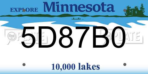 5D87B0 Minnesota License Plate