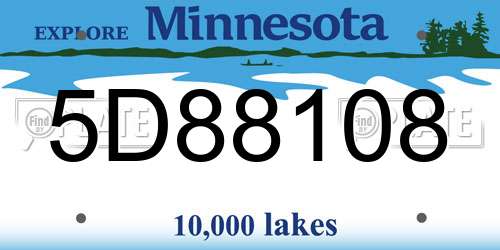 5D88108 Minnesota License Plate