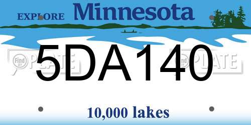 5DA140 Minnesota License Plate