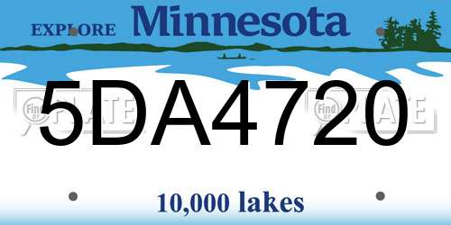 5DA4720 Minnesota License Plate