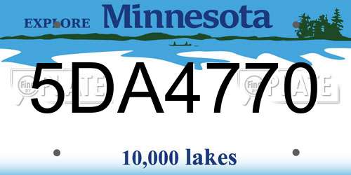 5DA4770 Minnesota License Plate