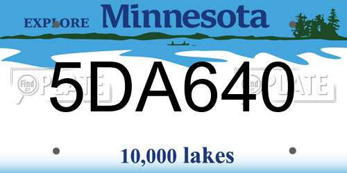 5DA640 Minnesota License Plate