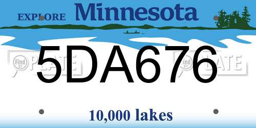 5DA676 Minnesota License Plate