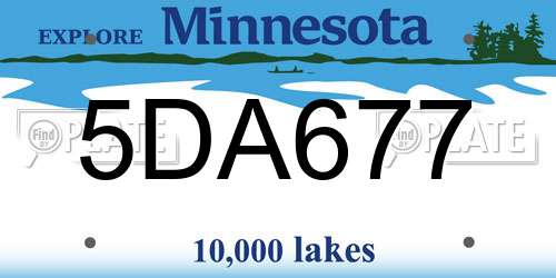 5DA677 Minnesota License Plate